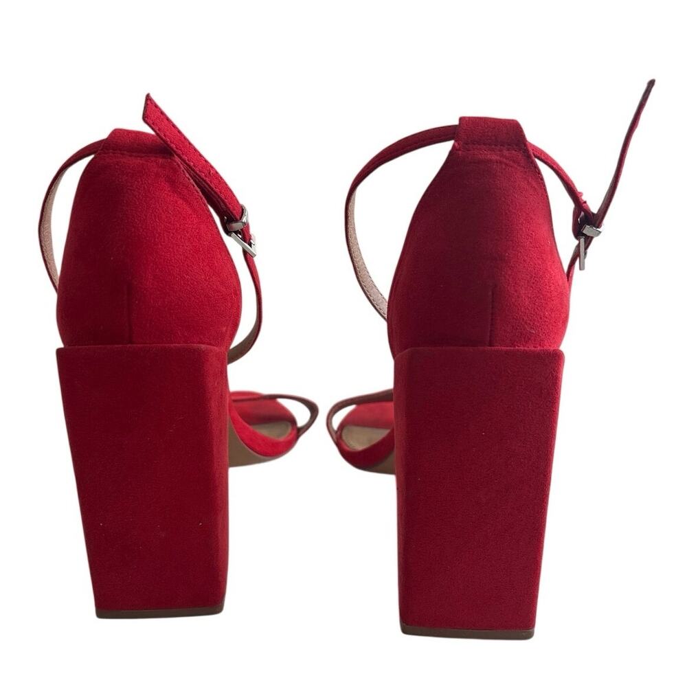 ASOS Red Block Heel Ankle Strap Sandals Size 9 - Picture 2 of 9